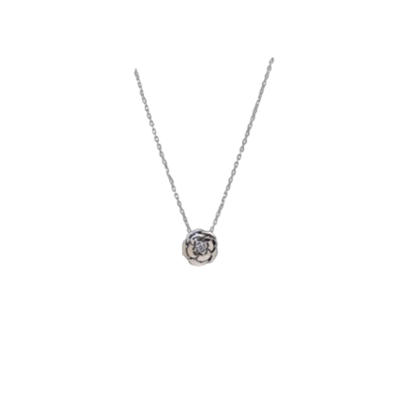 Extrait-De-Camelia-Necklace-Silver-Tone-1.jpg Extrait De Camelia Necklace Silver Tone 1