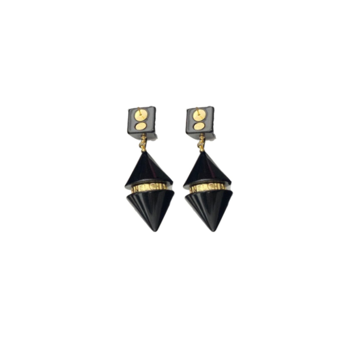 Two-Symmetrical-Cones-Earrings-Black-1.jpg Two Symmetrical Cones Earrings Black 1