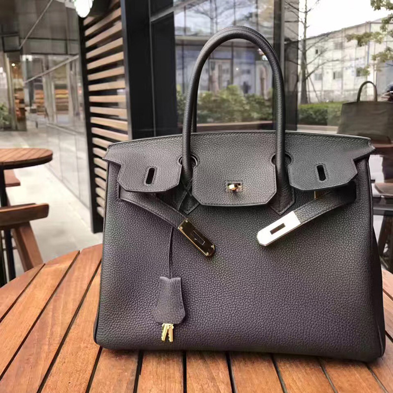 顶级复刻爱马仕Hermes Birkin系列 铂金包 纯手工定制版 30cm TOGO皮 黑色